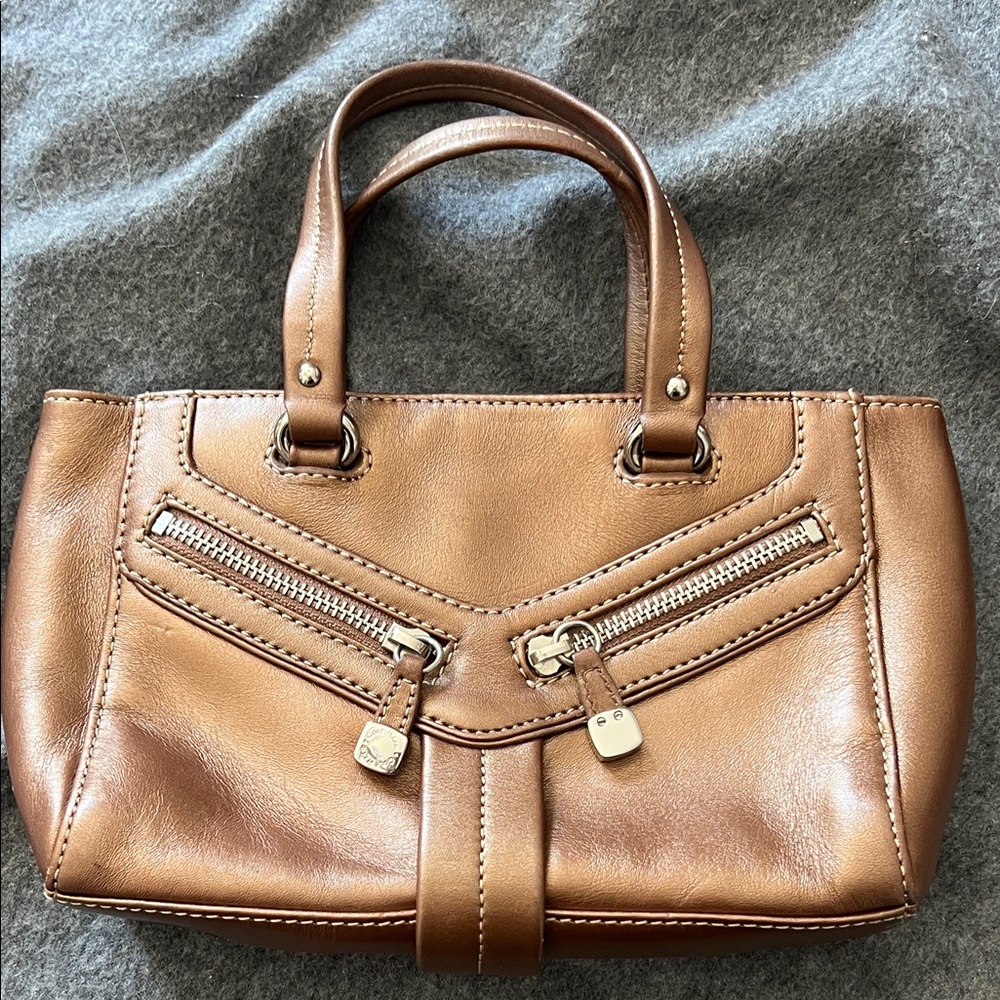 Cole Haan Bronze Leather Mini Satchel